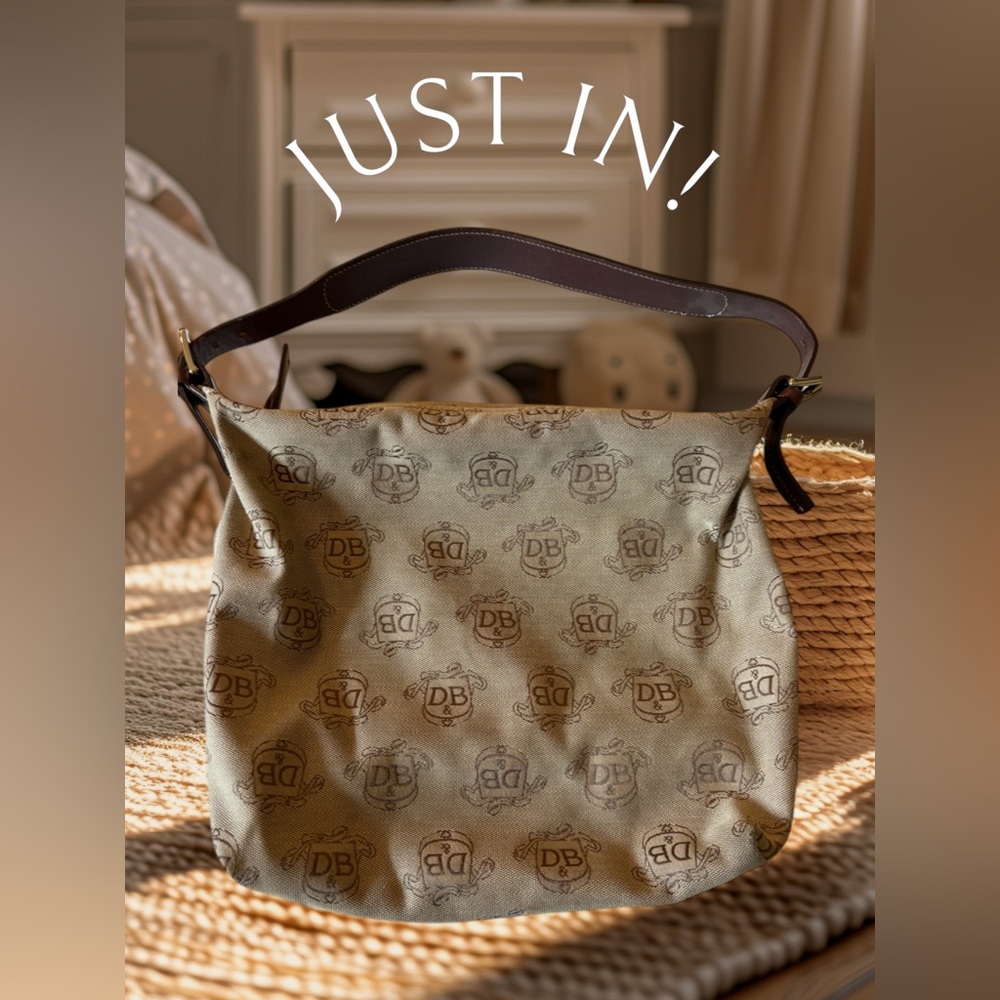 Dooney & Bourke Donegal collection jaquard large hobo bag leather trim